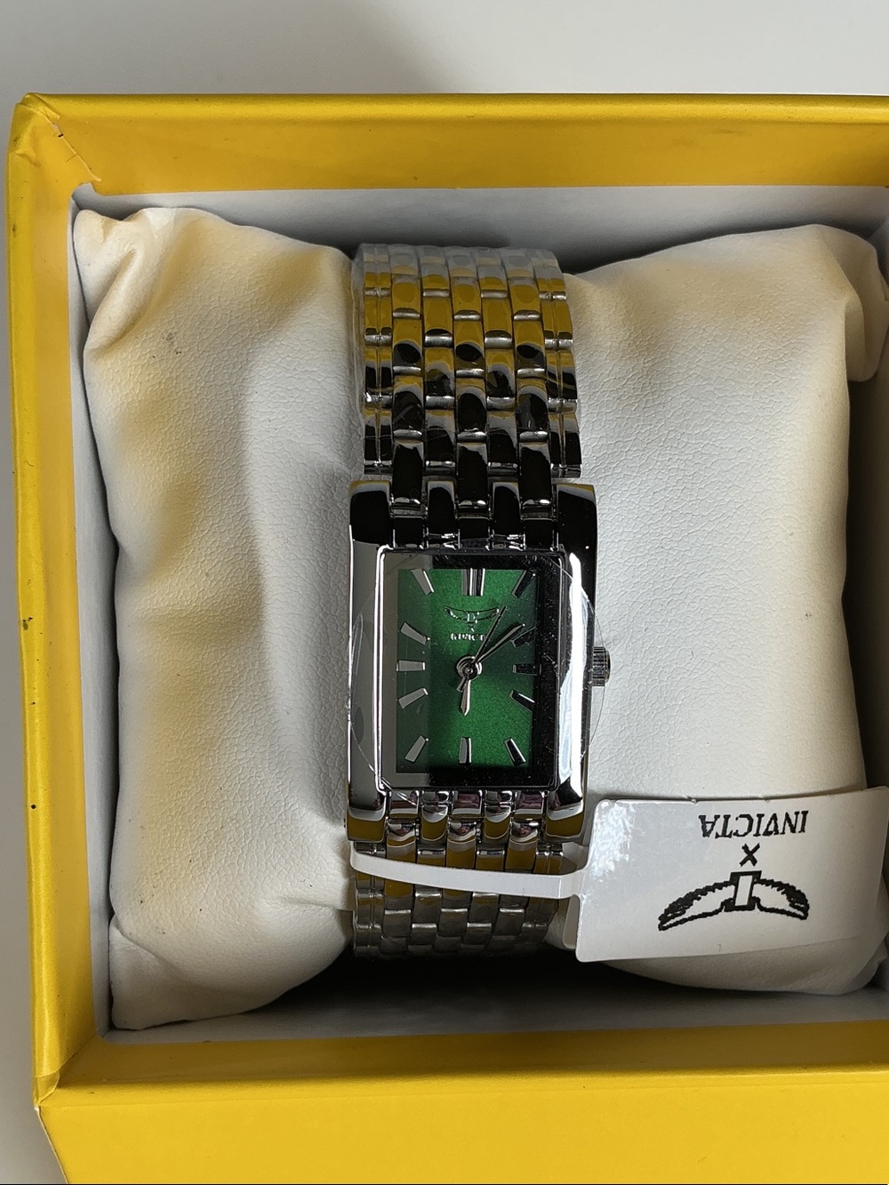 Invicta Men's Silver Bracelet Watch with Emerald Green Dial